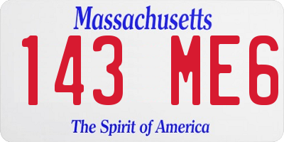 MA license plate 143ME6