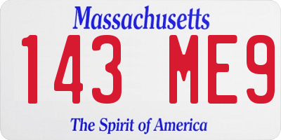 MA license plate 143ME9
