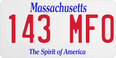 MA license plate 143MF0