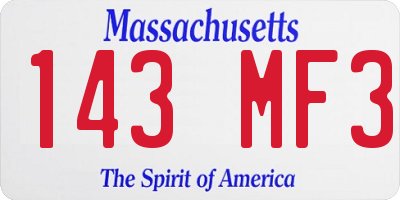 MA license plate 143MF3