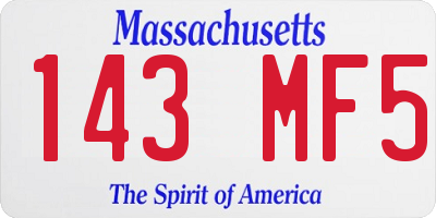 MA license plate 143MF5
