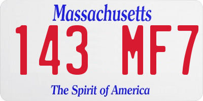 MA license plate 143MF7