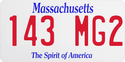 MA license plate 143MG2