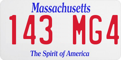 MA license plate 143MG4