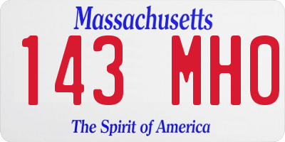 MA license plate 143MH0