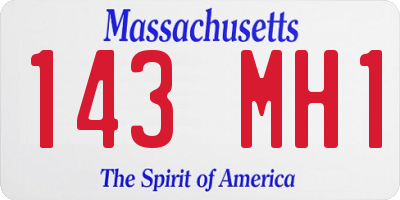 MA license plate 143MH1