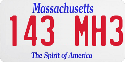 MA license plate 143MH3