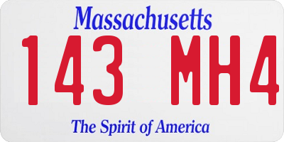 MA license plate 143MH4