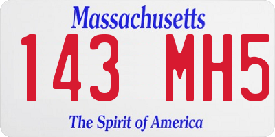 MA license plate 143MH5