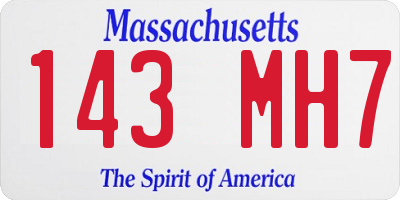 MA license plate 143MH7
