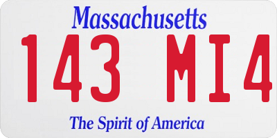 MA license plate 143MI4