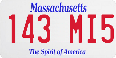 MA license plate 143MI5