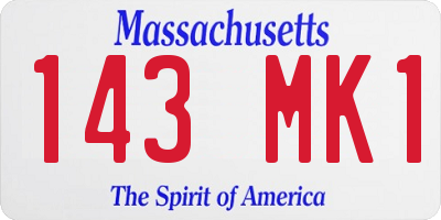 MA license plate 143MK1