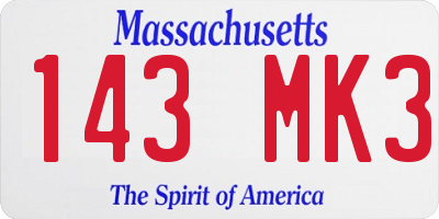 MA license plate 143MK3