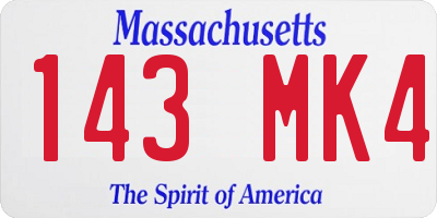 MA license plate 143MK4