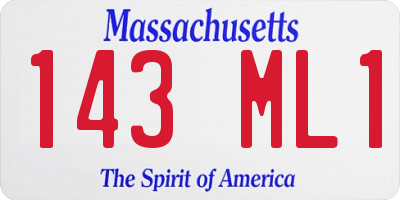 MA license plate 143ML1