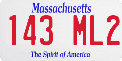 MA license plate 143ML2