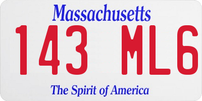 MA license plate 143ML6