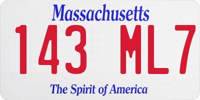 MA license plate 143ML7