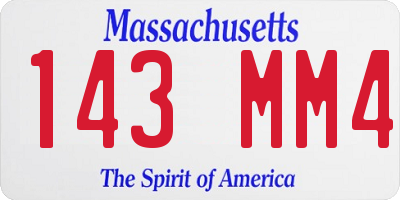 MA license plate 143MM4