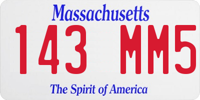 MA license plate 143MM5