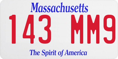MA license plate 143MM9