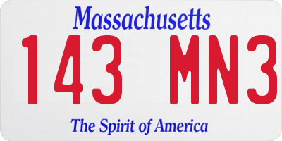 MA license plate 143MN3