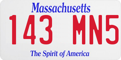 MA license plate 143MN5