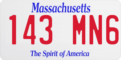MA license plate 143MN6