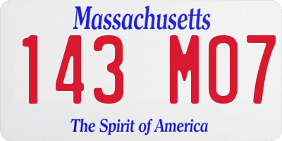 MA license plate 143MO7