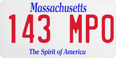 MA license plate 143MP0