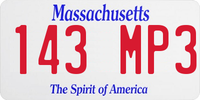 MA license plate 143MP3