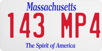 MA license plate 143MP4