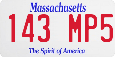 MA license plate 143MP5
