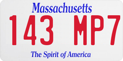 MA license plate 143MP7
