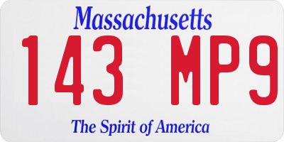 MA license plate 143MP9