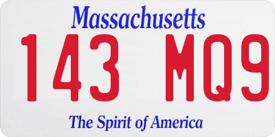 MA license plate 143MQ9