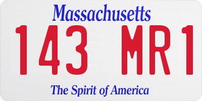 MA license plate 143MR1