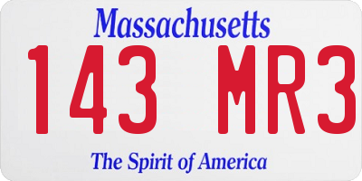 MA license plate 143MR3