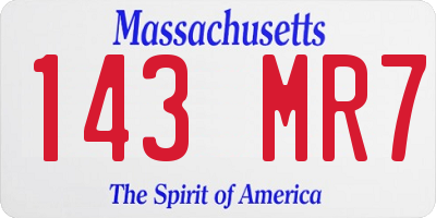 MA license plate 143MR7