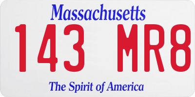 MA license plate 143MR8