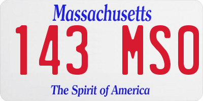 MA license plate 143MS0