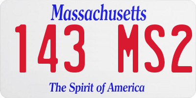 MA license plate 143MS2