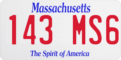MA license plate 143MS6