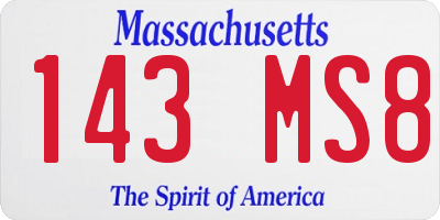 MA license plate 143MS8