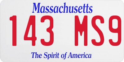 MA license plate 143MS9