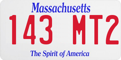 MA license plate 143MT2