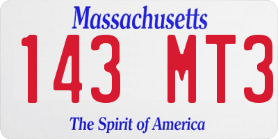 MA license plate 143MT3