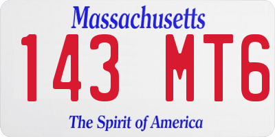 MA license plate 143MT6