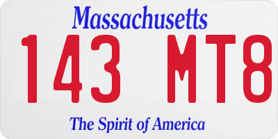 MA license plate 143MT8